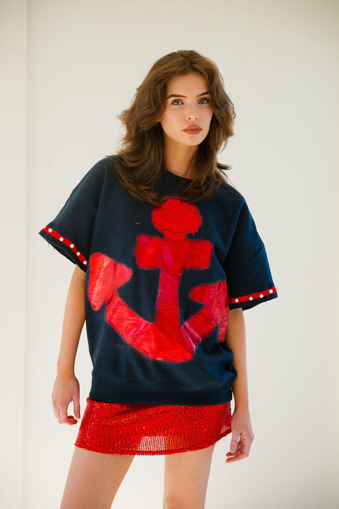 ANCHOR DOWN PULLOVER TOP TOP Judith March