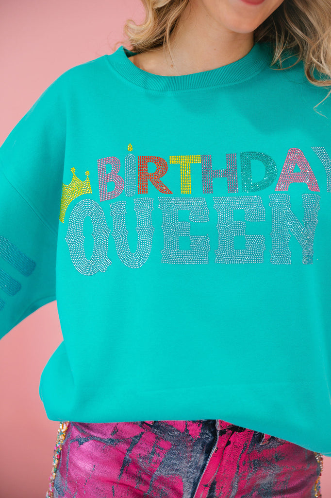 BIRTHDAY QUEEN TURQUOISE PULLOVER PULLOVER Judith March