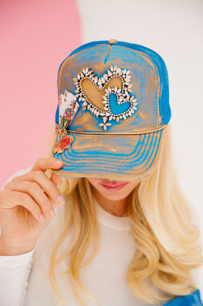 LOVE IS BLUE TRUCKER HAT HAT Judith March