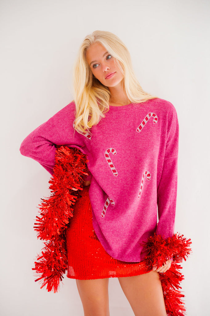 CANDY CANE WISHES PINK SWEATER SWEATER Judith March   