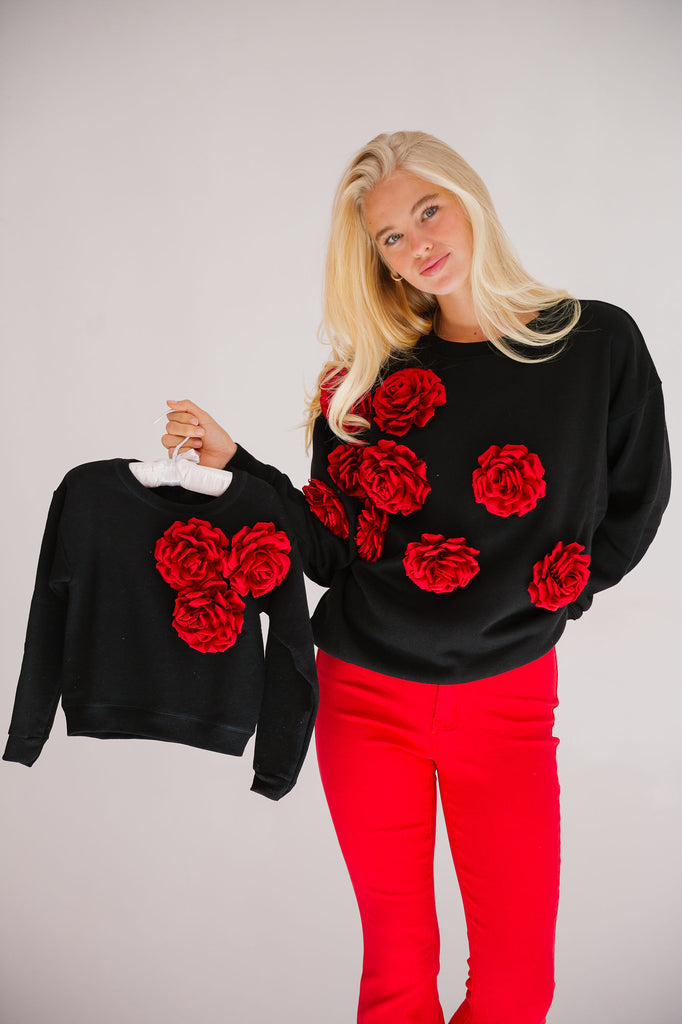 ROSES ARE RED BLACK PULLOVER* PULLOVER Judith March