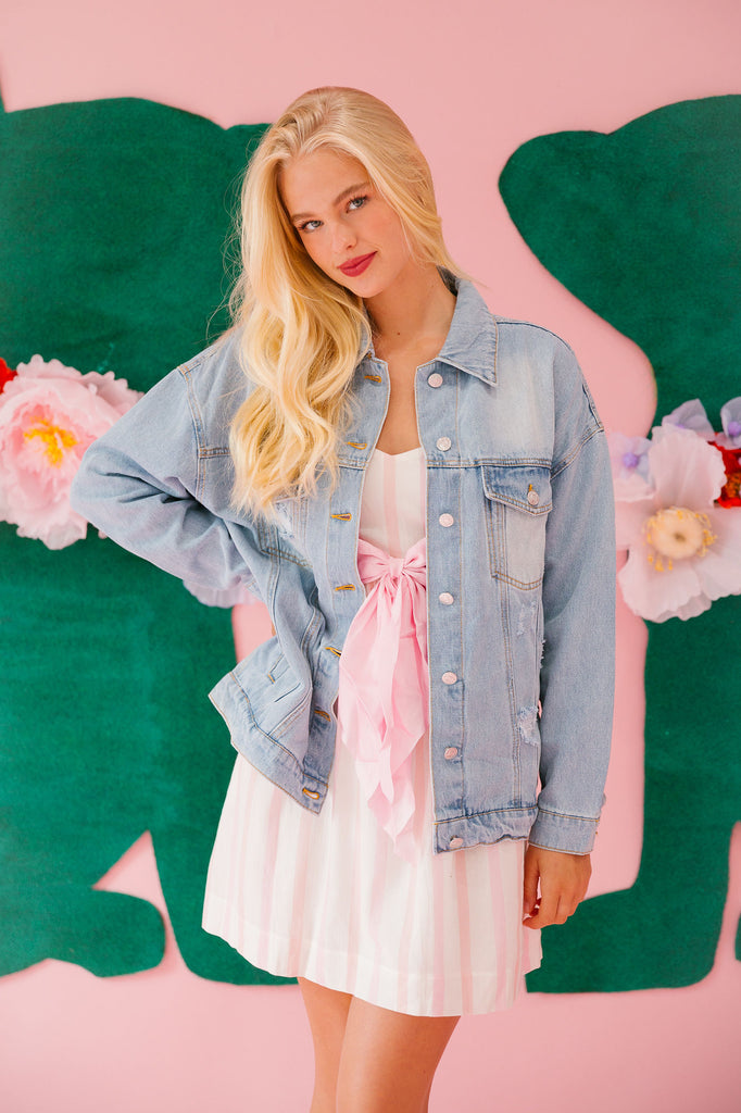 HE IS RISEN DENIM JACKET JACKET Judith March