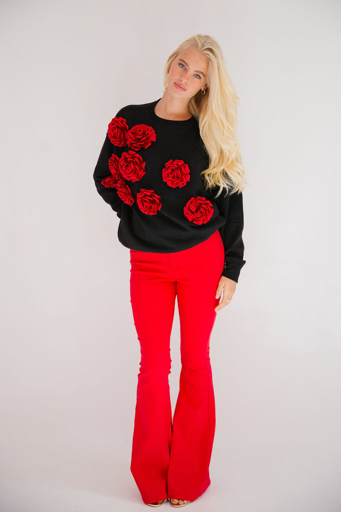 ROSES ARE RED BLACK PULLOVER* PULLOVER Judith March