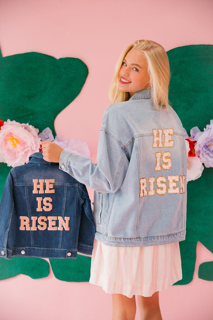 HE IS RISEN DENIM JACKET JACKET Judith March