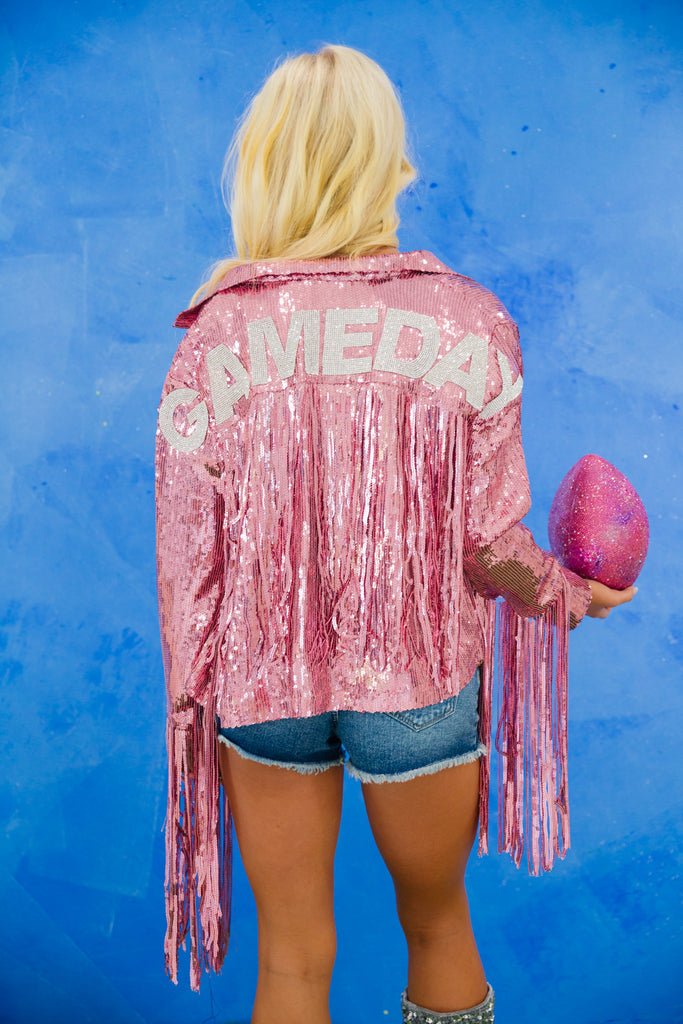 Game Day Sequin Football Cropped Jacket