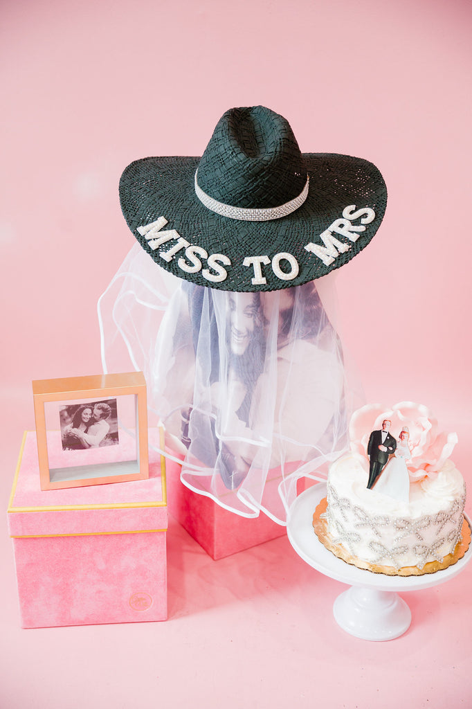 CUSTOM PHOTO VEIL MISS TO MRS SUN HAT HAT Judith March