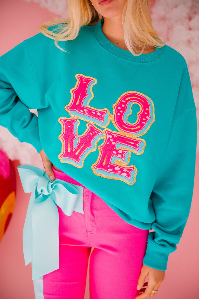 LOVE TURQUOISE PULLOVER PULLOVER Judith March