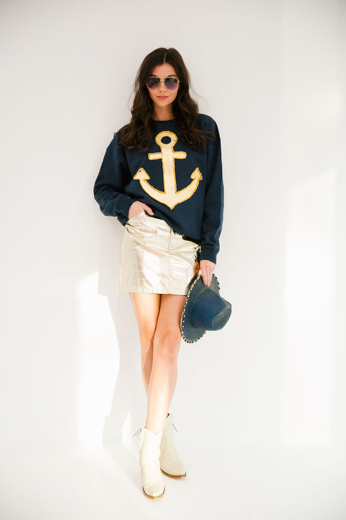 HIGH TIDE NAVY PULLOVER PULLOVER Judith March