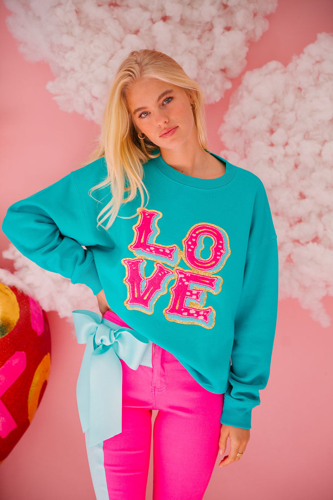 LOVE TURQUOISE PULLOVER PULLOVER Judith March