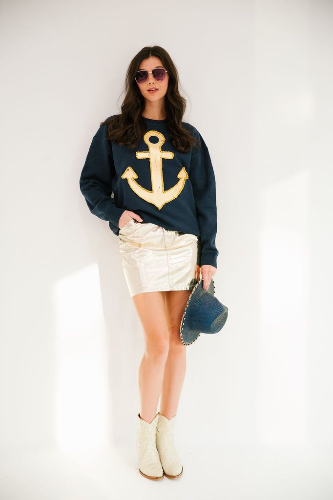 HIGH TIDE NAVY PULLOVER PULLOVER Judith March