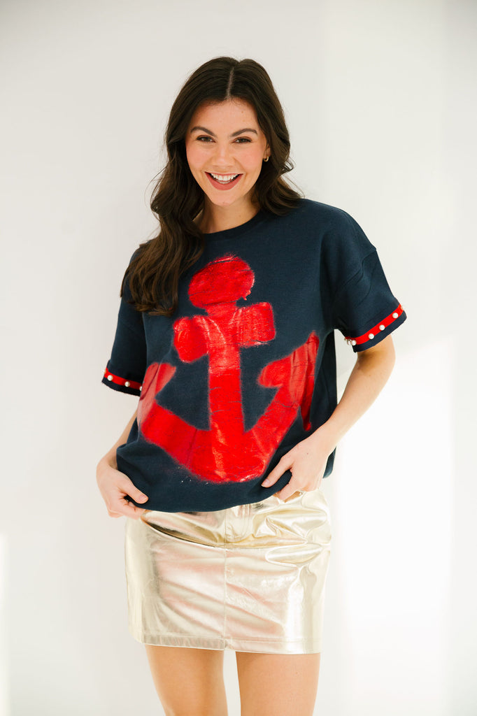 ANCHOR DOWN PULLOVER TOP TOP Judith March