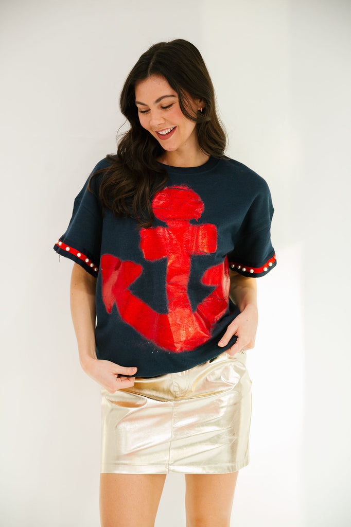 ANCHOR DOWN PULLOVER TOP TOP Judith March