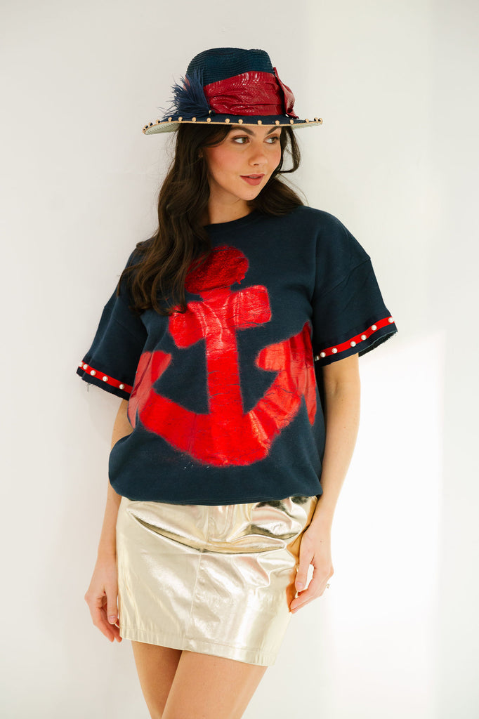 ANCHOR DOWN PULLOVER TOP TOP Judith March