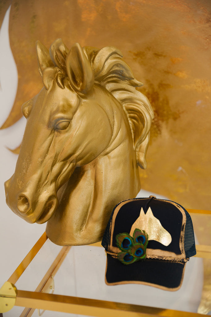 GOLDEN WINNER NAVY STRUCTURED HAT HAT Judith March