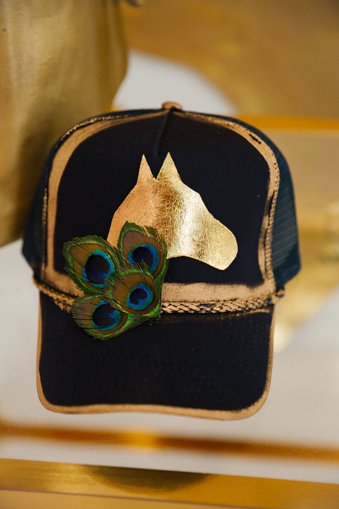 GOLDEN WINNER NAVY STRUCTURED HAT HAT Judith March