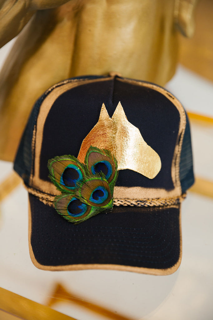 GOLDEN WINNER NAVY STRUCTURED HAT HAT Judith March