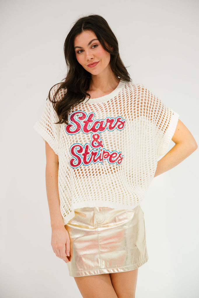 STARS & STRIPES CROCHET TOP TOP Judith March