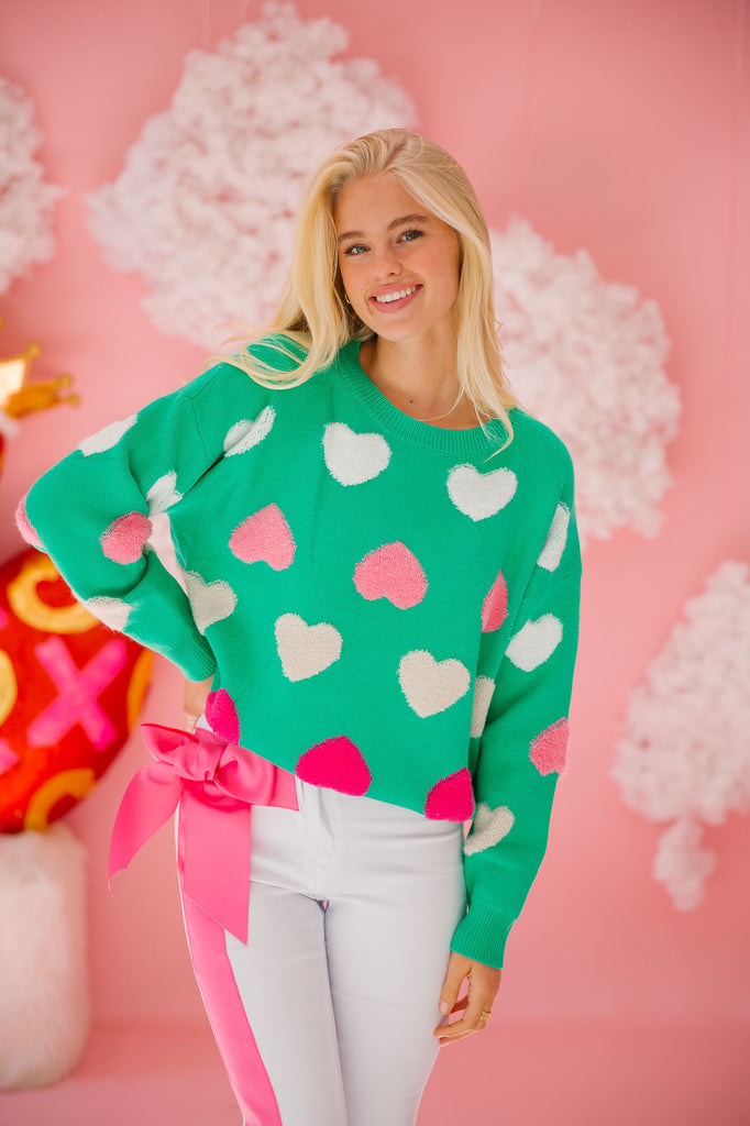 FALL IN LOVE GREEN SWEATER* SWEATER Judith March