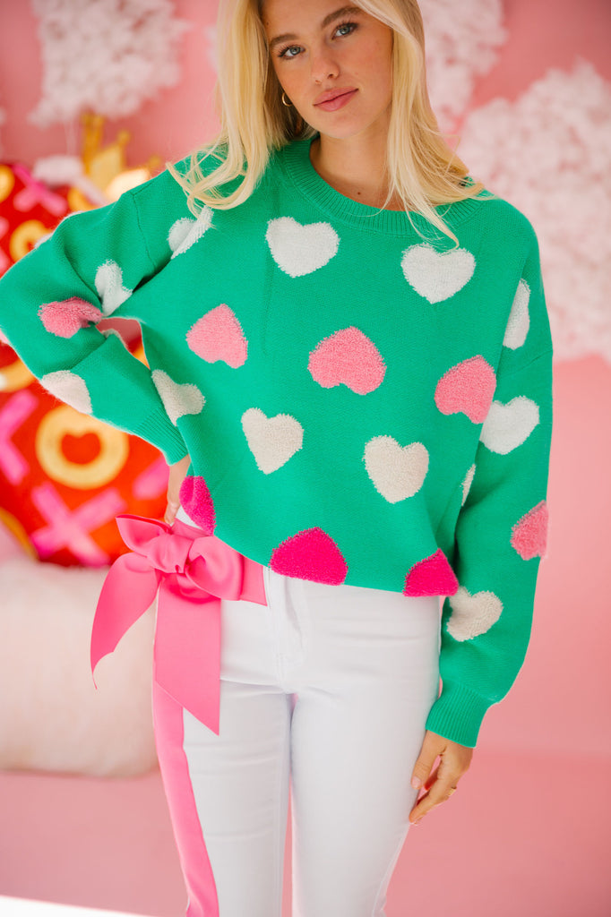 FALL IN LOVE GREEN SWEATER SWEATER Judith March