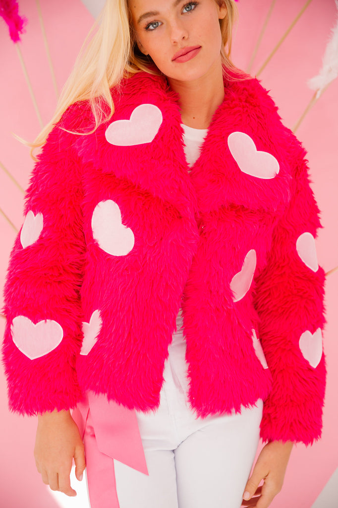 HEART TO HEART PINK FUR JACKET JACKET Judith March