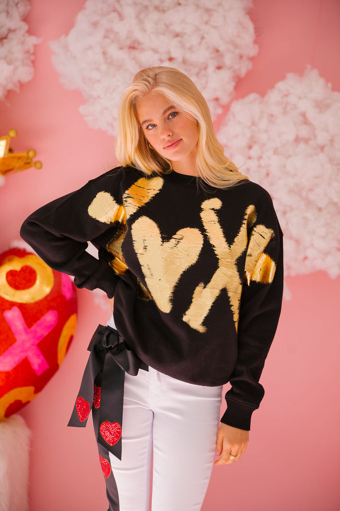 GOLDEN XOXO BLACK PULLOVER PULLOVER Judith March