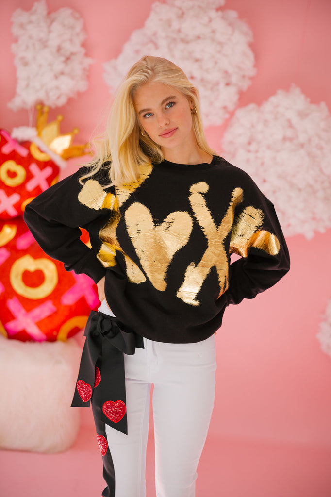 GOLDEN XOXO BLACK PULLOVER PULLOVER Judith March