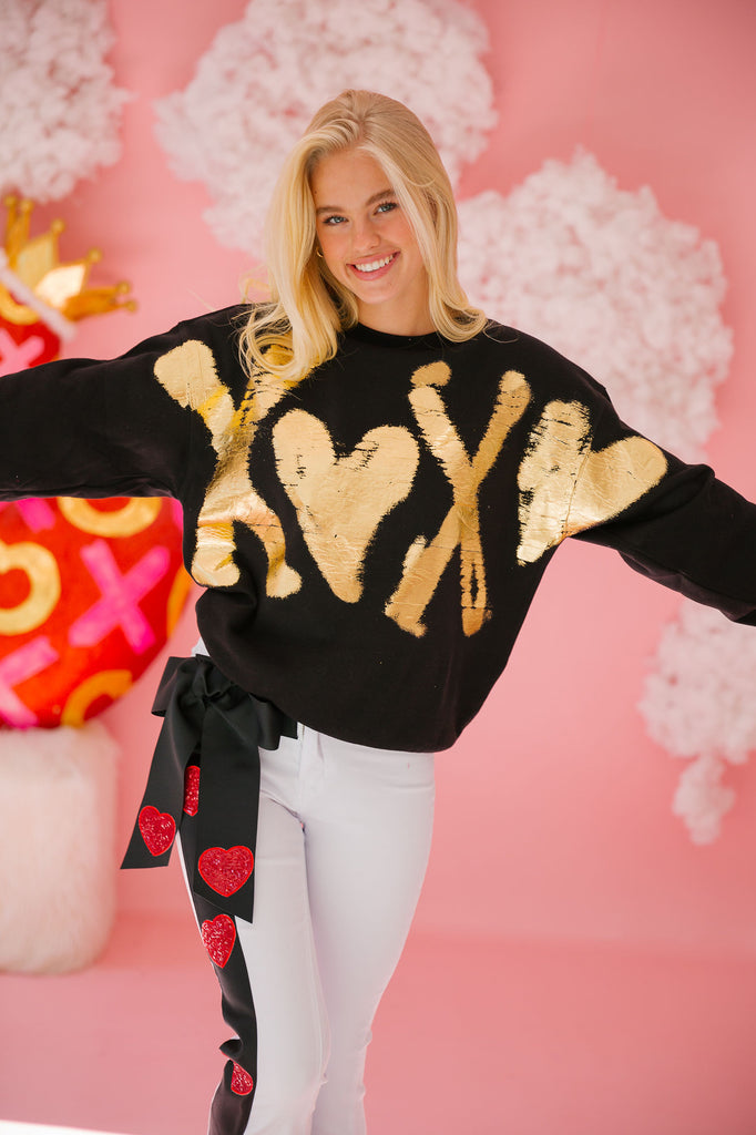 GOLDEN XOXO BLACK PULLOVER PULLOVER Judith March