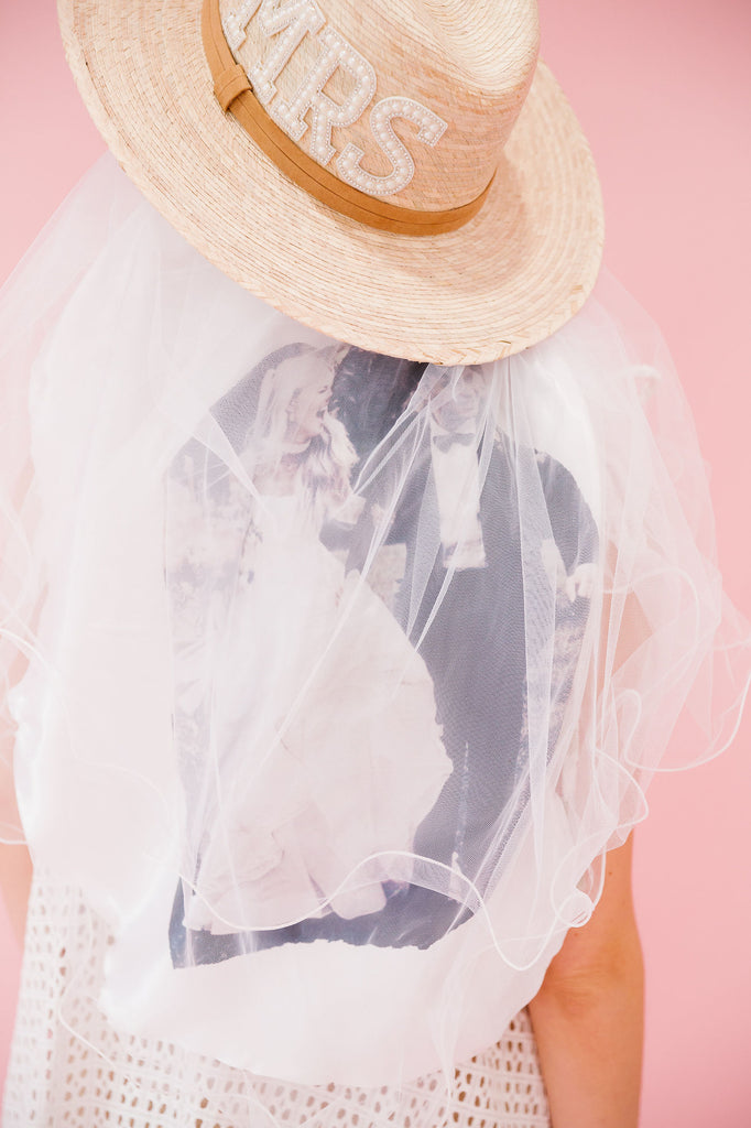 CUSTOM PHOTO VEIL MRS SUN HAT HAT Judith March