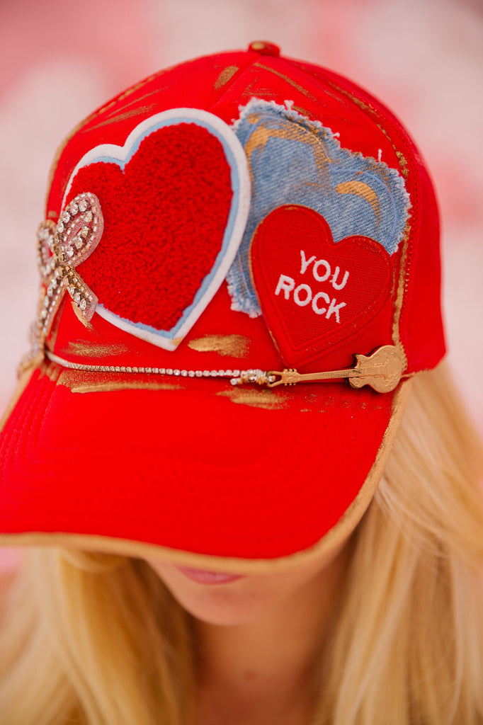 YOU ROCK RED TRUCKER HAT* HAT Judith March