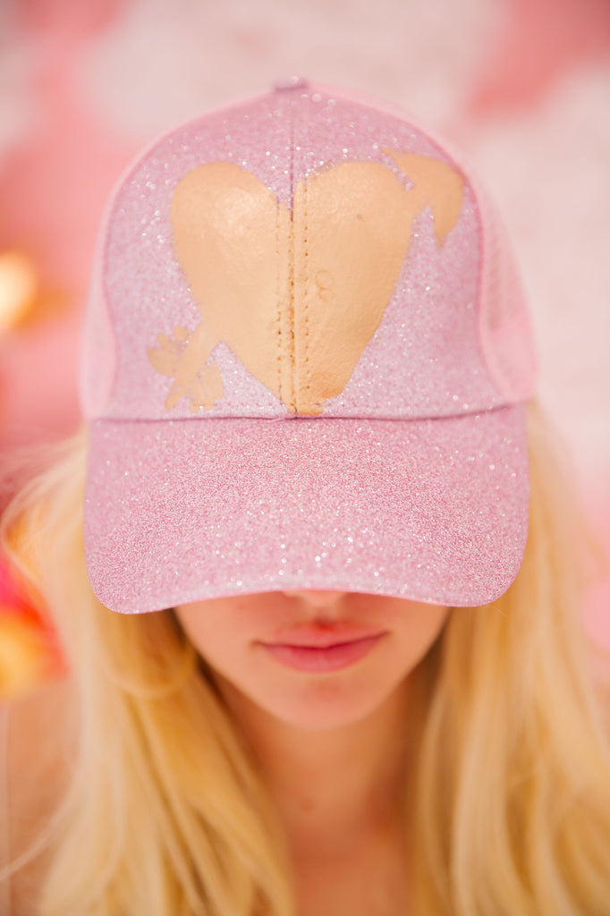 CUPID'S ARROW PINK GLITTER HAT HAT Judith March