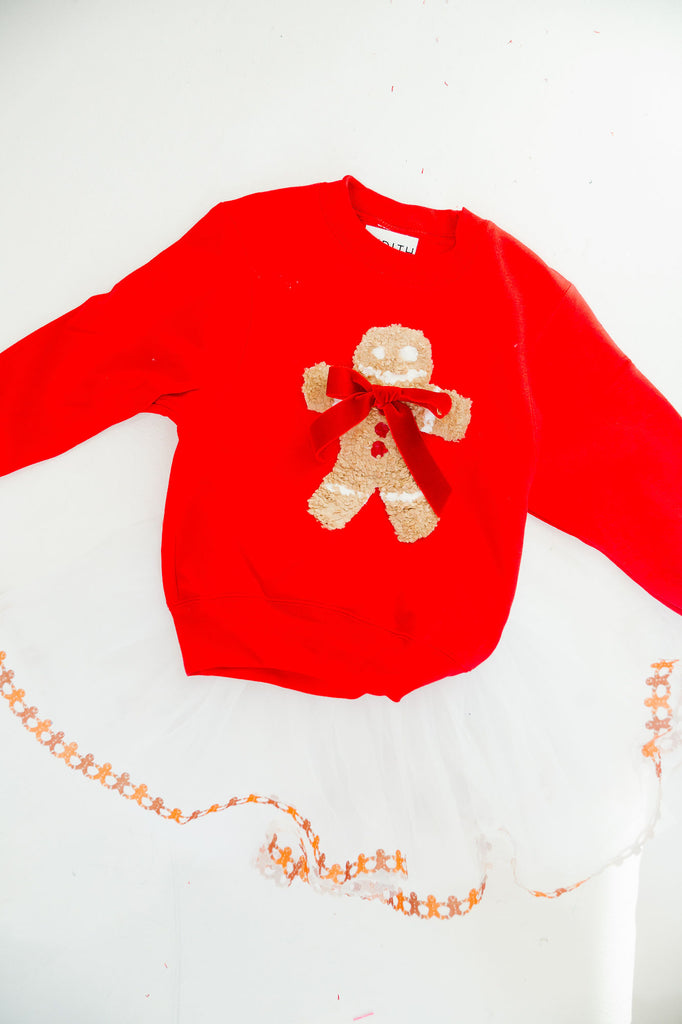 MINI KIDS GINGERBREAD DREAMS RED PULLOVER PULLOVER Judith March   