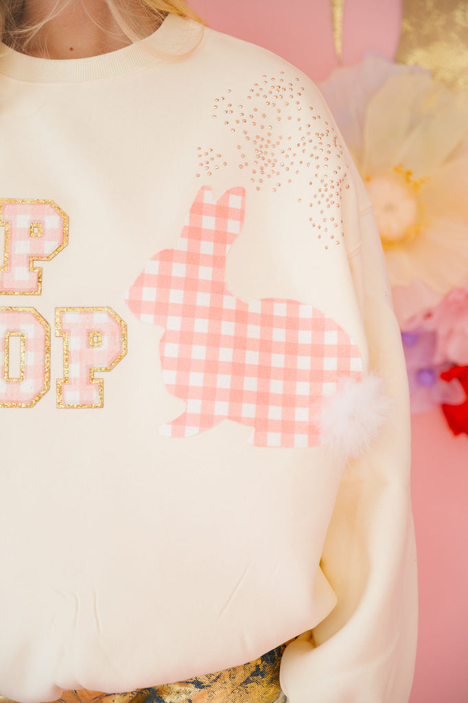 HIP HOP BUNNY CREAM PULLOVER PULLOVER Judith March