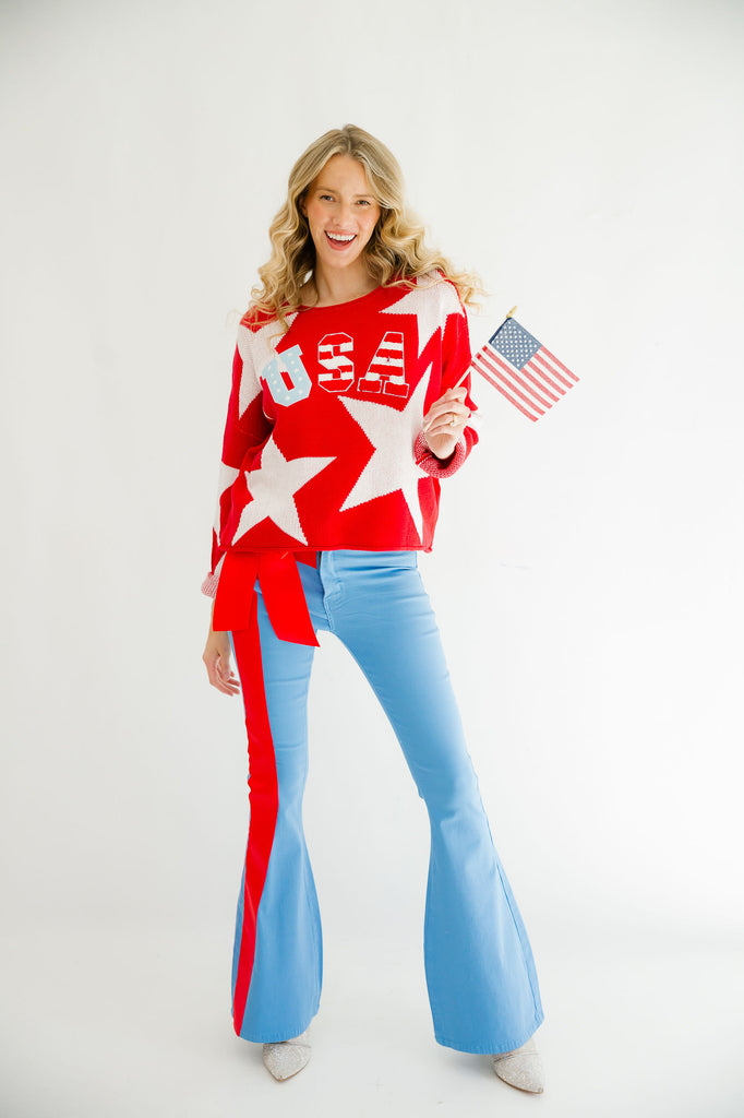 USA RED STAR SWEATER PULLOVER Judith March