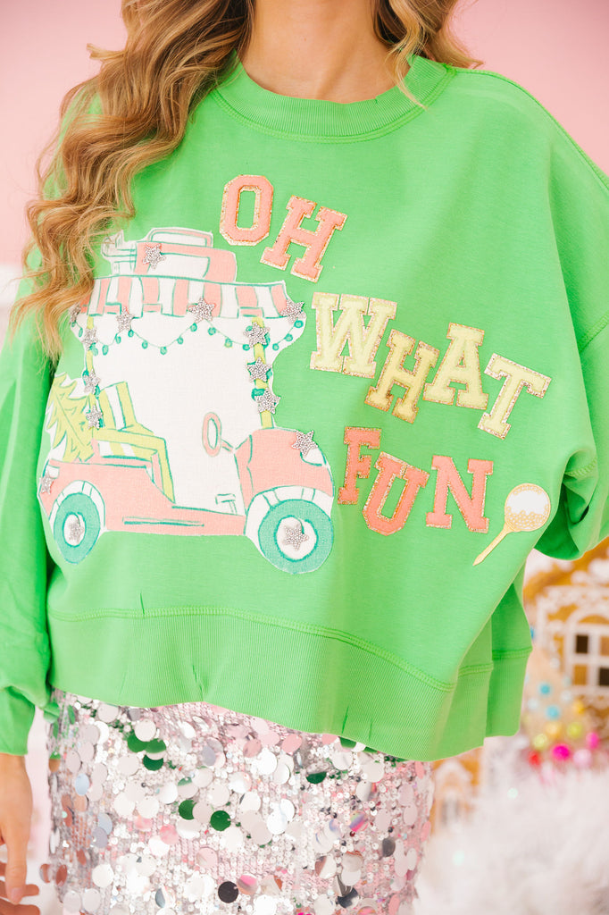 OH WHAT FUN GREEN PULLOVER PULLOVER Judith March   