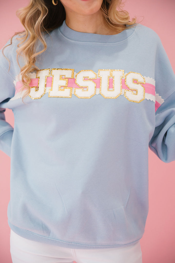 JESUS BLUE RIBBON PULLOVER PULLOVER Judith March