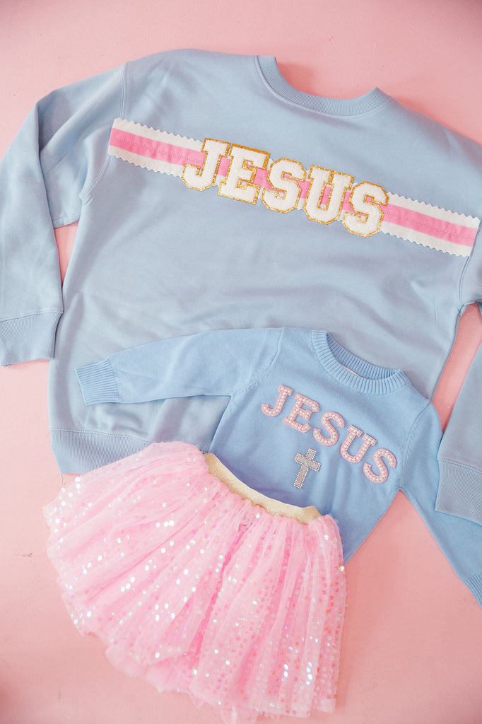 MINI KIDS JESUS BLUE SWEATER SWEATER Judith March