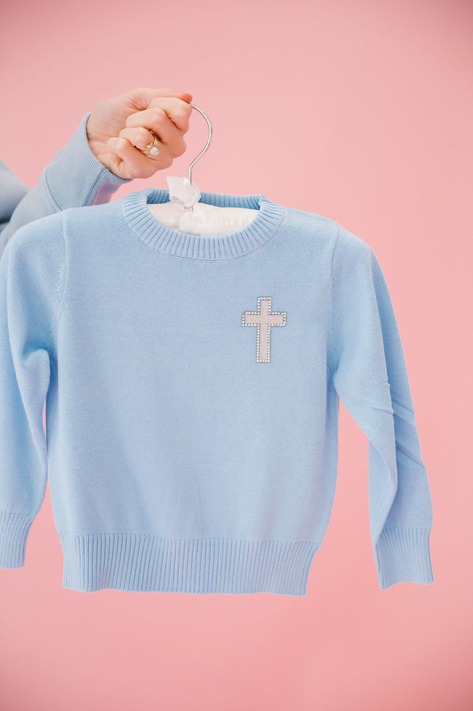 MINI KIDS CROSS BLUE SWEATER SWEATER Judith March