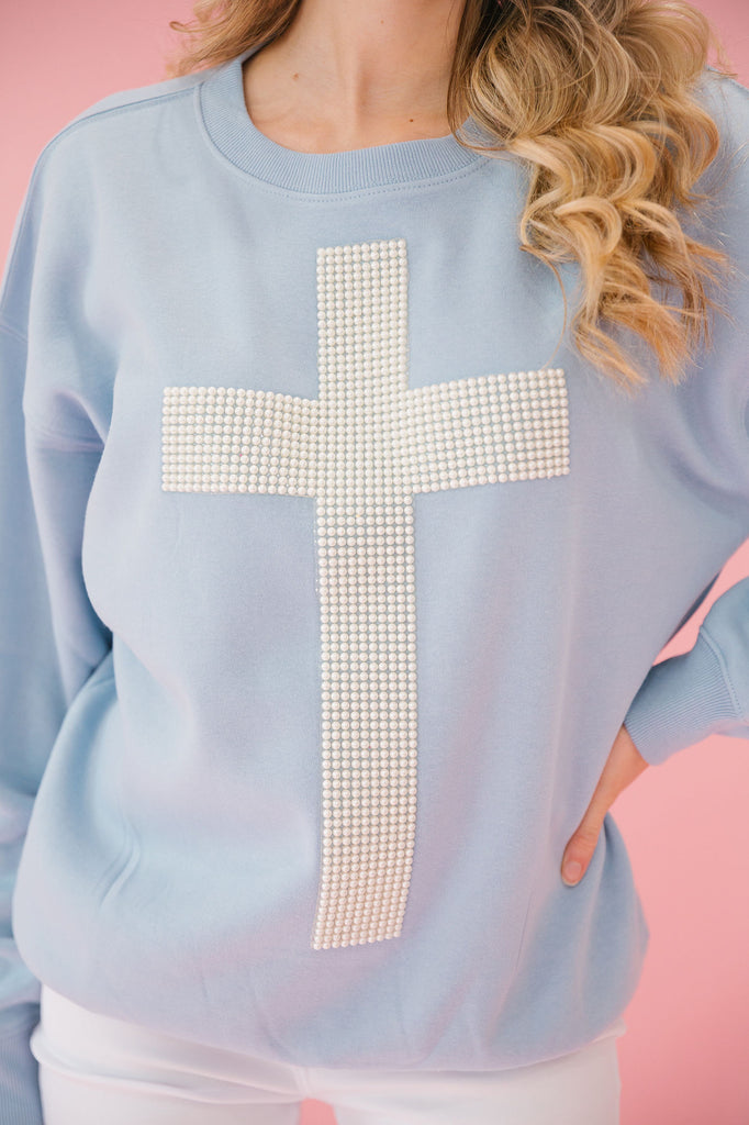 CROSS BLUE PULLOVER PULLOVER Judith March