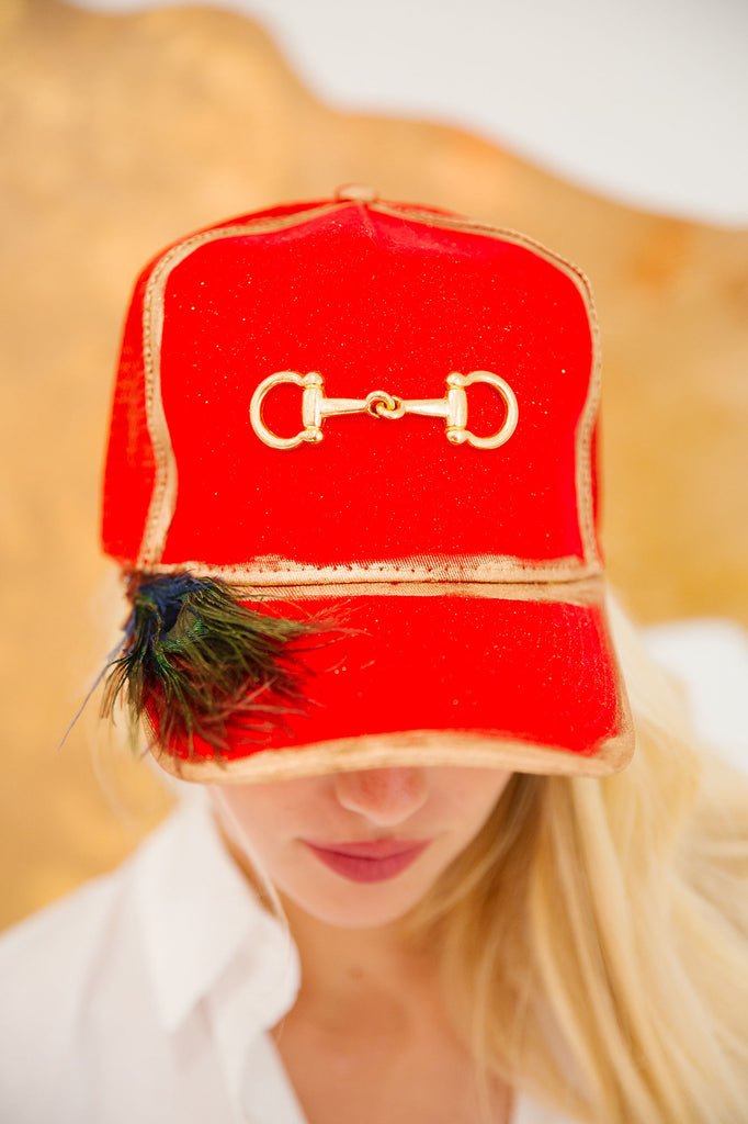 HORSE BIT TRUCKER HATS HAT Judith March RED TRUCKER