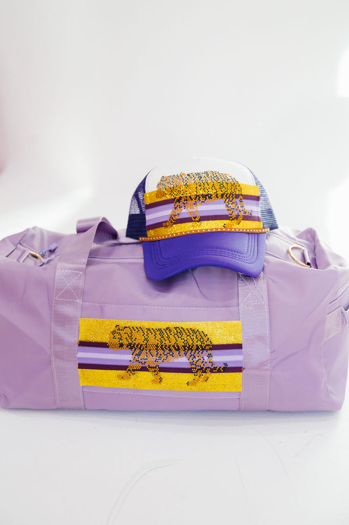 RHINESTONE TIGER PURPLE DUFFLE BAG* Duffel Bags Judith March