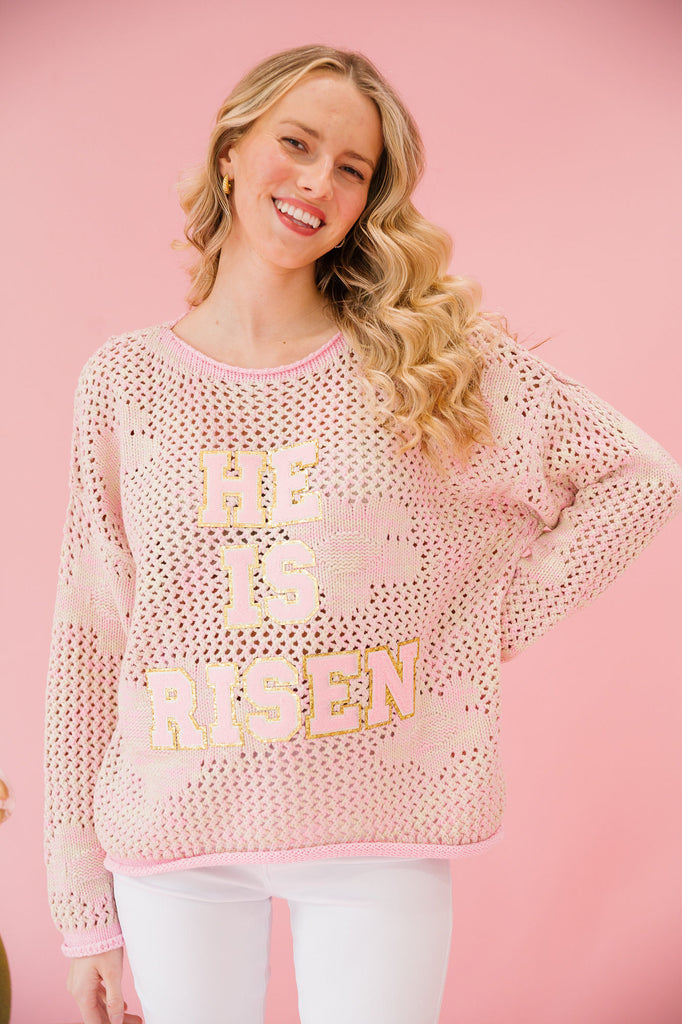 HE IS RISEN FLORAL SWEATER SWEATER Judith March