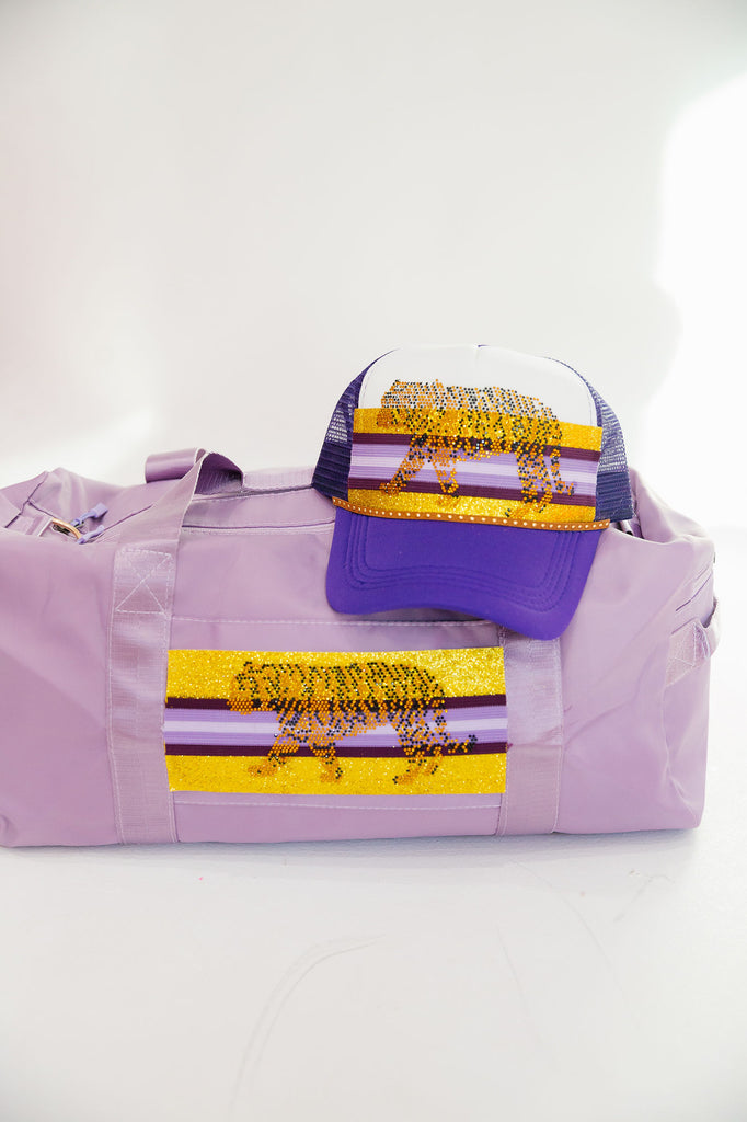 RHINESTONE TIGER PURPLE DUFFLE BAG* Duffel Bags Judith March