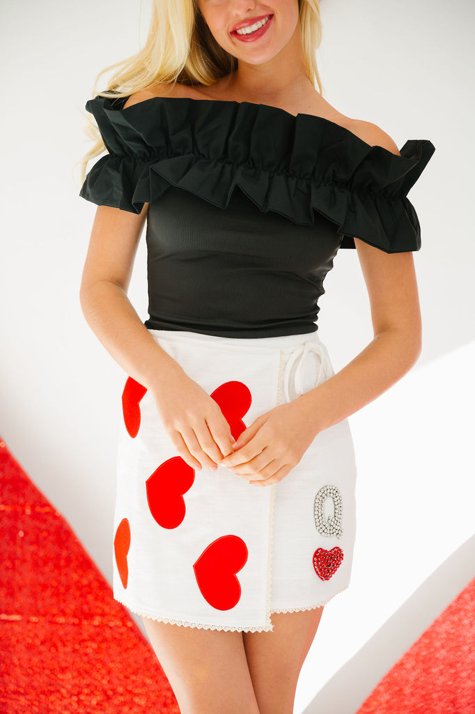 QUEEN OF HEARTS WRAP SKIRT SKIRT Judith March