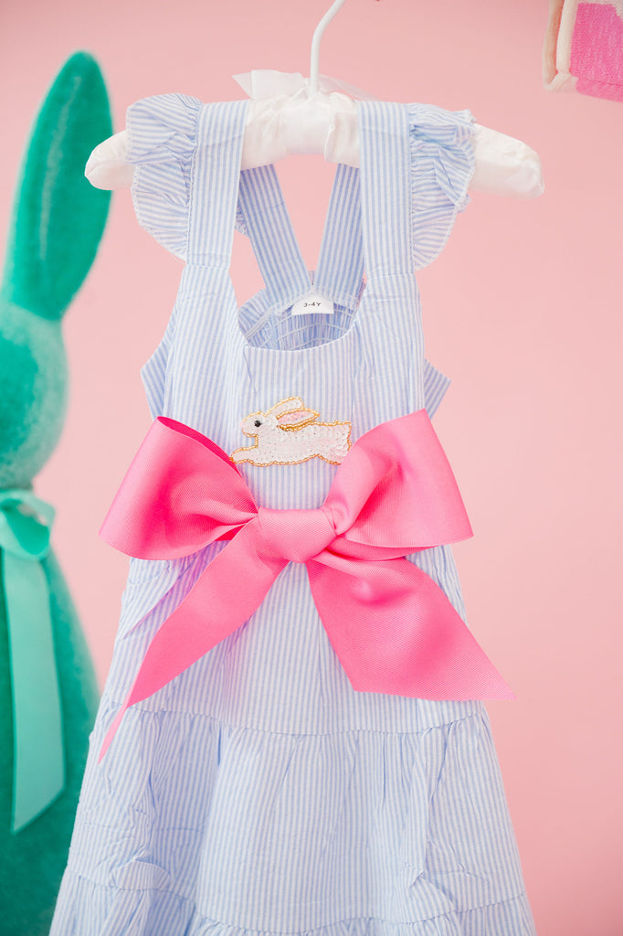 MINI KIDS BUNNY BOW BLUE DRESS DRESS Judith March