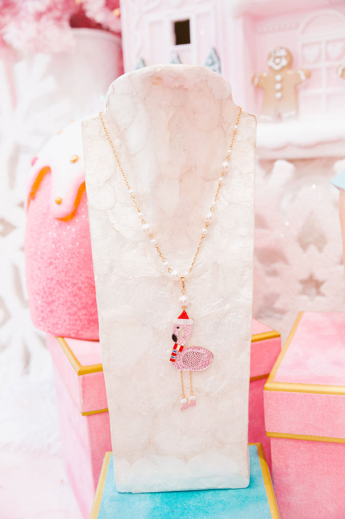 FLAMINGO SANTA NECKLACE NECKLACE Judith March   