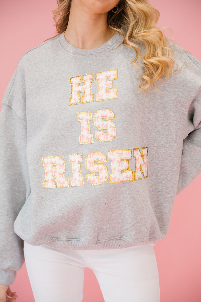 HE IS RISEN GREY PULLOVER PULLOVER Judith March