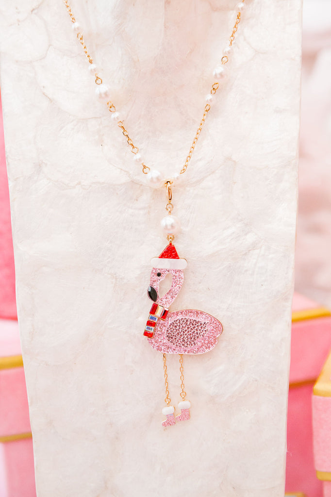 FLAMINGO SANTA NECKLACE NECKLACE Judith March   