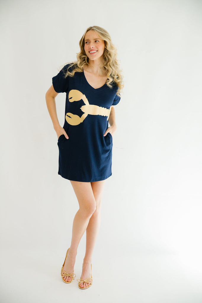 LOBSTER NAVY T-SHIRT DRESS DRESS Judith March