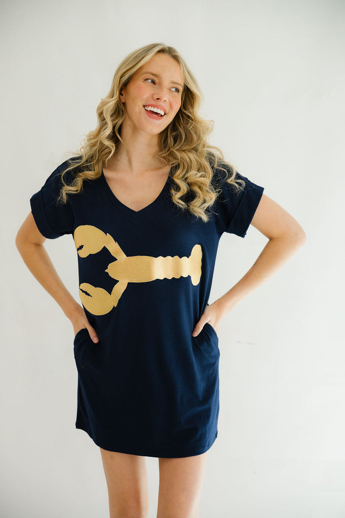 LOBSTER NAVY T-SHIRT DRESS DRESS Judith March