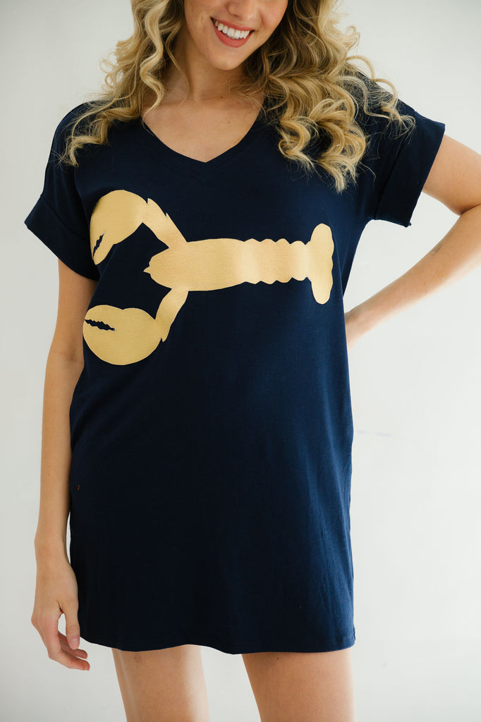 LOBSTER NAVY T-SHIRT DRESS DRESS Judith March